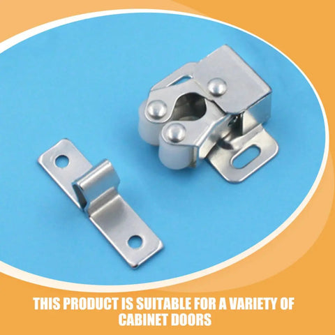 Sliding Mirror Door Catch Set Eight Piece Durable Low Profile Steel Latches With Double Ball Tension Rollers Easy Install