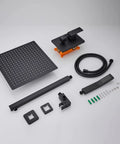 Components of Matte Black 12 Inch Rain Shower Head With Handheld Combo Set, Wall Mounted High Pressure Dual Shower System