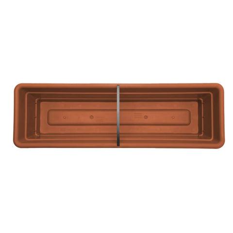 Durable Terra Cotta Window Box Planter With Removable Tray 24 Inch Weatherproof Resin Garden Box For Indoor Outdoor Use top view