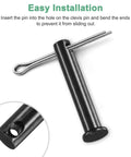 Product focus keyword: 10 Pack M8x45mm Carbon Steel Flat Head Clevis Pins With Single Hole, Reusable Built Tough Fasteners For Mechanical Linkage, Rigging, Ship Rigging, Furniture Assembly, Agriculture, Aviation, And Construction. Easy installation detail.