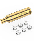 Red Laser Bore Sighter For 6.5 Creedmoor Caliber with batteries, brass cartridge style, high visibility Class IIIA laser under 5mW