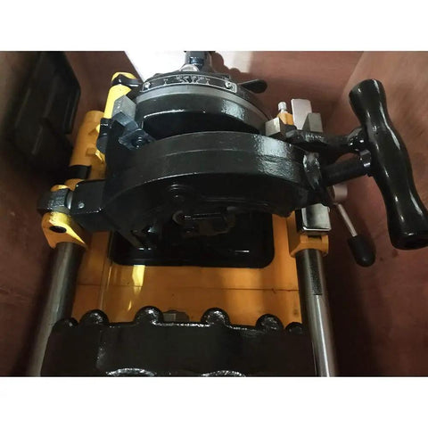 Job Site Ready Electric Pipe Threader Machine With 220V 750W Motor And 1/2 To 2 Inch NPT Dies showing detailed machinery components.