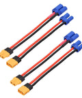 XT60 To EC5 Adapter Cables 12AWG 2 Pairs, XT60 Female To EC5 Male Plug And XT60 Male To EC5 Female Plug, Pro Grade For RC LiPo Battery Drone FPV