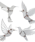 Beginner Weld Kit Four Piece 7.87 Inch Practice Set For TIG MIG ARC Gas Weldin 201 Stainless Steel Metalworking DIY Project To Craft A Hummingbird Art Vibe. Silhouette of hummingbird shapes assembled from stainless steel.