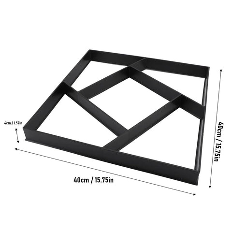 Reusable Concrete Walk Maker For DIY Garden Paths And Patio Pavers Create Stepping Stone Designs For Lawn Yard And Deck 40cm Paver Forms For Concrete Countertops And Outdoor Walkways, shown with dimensions 40x40x4 cm, ABS material.