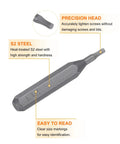 10 Pack H1.3 Hex Screwdriver Bits Set Magnetic Hex Head, 5/32 Inch Shank, 28mm Length, S2 Steel detail of precision head