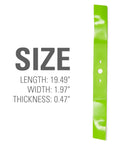 20 Inch Replacement Lawn Mower Blade For 20 Inch Mower Models MO48L4210 MO48L4212 MO48L4210D Heat Treated Steel displayed with size dimensions
