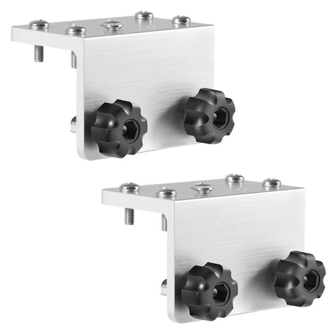2 Pack 90 Degree Boat Gunnel Track Mount Brackets for Rod Holders, Downriggers, Fish Finders and Marine Accessories, Aluminum Mounting Bases for Anglers, Easy DIY Boat Rig Up and Extra Mounting Spots, silver aluminum
