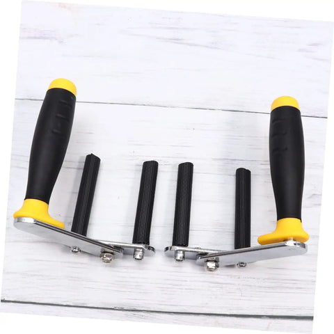 Heavy Duty Gypsum Board Lifter For Drywall And Glass Multi Function Handle Pair featuring ergonomic grip and sturdy metal components.