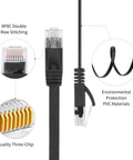 Retractable Cat6 Flat Ethernet Cable 6.6 Ft For No Tangle High Speed 10Gbps Networking Flat Patch Cord with RJ45 connectors