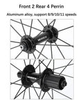 Ultra Light 700C Carbon Road Wheelset With 38mm Rim V Brake Clincher Quick Release Front 100mm Rear 130mm 20 And 24 Hole Spokes