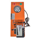 Heavy Duty Electric Hydraulic Hose Crimper 110V Portable Pipe Press Machine showing control panel and pressure gauge.