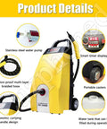 Tritious 3000W High Pressure Steam Cleaner And Handheld Steamer showcasing stainless steel water pump, braided hose, timer display.