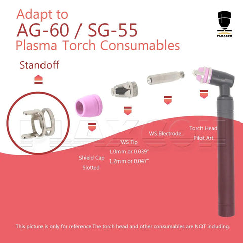 Plasma Torch Standoff Guide Two Point Fit For AG60 SG55 Cut50 Cut60 Cut50D Cut50DP LGK60 LTP5000D with consumables chart