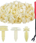 120 Pc Gm Door Panel Clips Kit For Chevy Buick Gmc Truck Suv Trim Retainer Fasteners with pry tool, beige nylon clips.