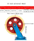 Rock Solid Heavy Duty Nylon Swivel Caster Wheels With Dual Locking Brakes Reinforced Iron Core 30cm/12in wheel for smooth rolling.