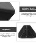 Close-up of reusable black corner protectors highlighting smooth surface and durability