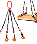 Heavy Duty Horizontal Plate Lifting Clamp With 3527 Lbs Capacity And Four Manganese Steel Chains built rock solid for lifting pallets.
