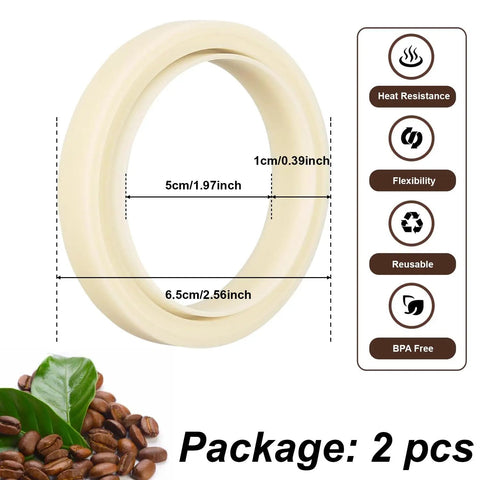 54Mm Silicone Steam Ring For Espresso Machines Barista Grade Grouphead Gasket Replacement Compatible With Breville And Sage Models 878 870 860 880 810 840 450 500 And 875 BPA Free Heat Resistant shown with size dimensions and features