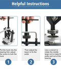 Instruction steps for using 3 Jaw Inner Bearing Puller Gear Extractor Heavy Duty Automotive Tool Kit Made From 45 Carbon Steel