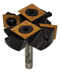 Slab Surfacing Router Bit With One Quarter Inch Shank And One And A Half Inch Cutting Diameter Two Plus Two Flutes ATS Coated Carbide Inserts For Smooth Spoilboard Flattening Planing And Rabbeting CNC Ready Woodworking Bit For Beefy Heavy Duty Use