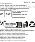 Bicycle Controller product label with manufacturer details and safety warnings made in China, showing contact info and recycling symbols.
