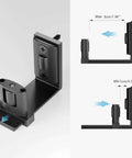 Sliding Barn Door Floor Guide With Adjustable Roller, U-Shape Flexible Flush Design, Wall Mounted Black, Dual-Sided Pulleys