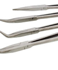 Long Reach 16 Inch Needle Nose Pliers Set Four Piece with 90 Degree Angle, 45 Degree Angle, Straight and Curved Tips for Tight Spaces