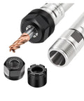 Top Tier ER Extension Rod For C10 And ER8 ER11 Chucks With Precision Straight Shank Grinding For Stable Collet Tool Holder Machining Projects showing alloy steel shank and clamping nuts.
