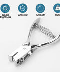 One Slot Badge Punch For ID Cards, Grab And Go Handy Metal Slot Puncher With 15mm By 3mm Hole, Spring Loaded, Chrome Finish