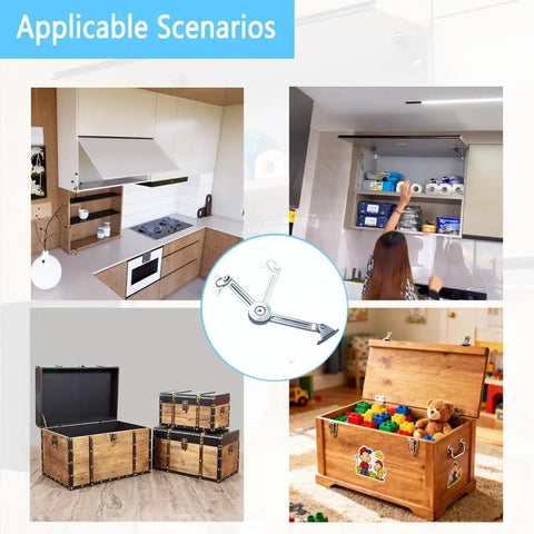 2 Pack Soft Close Toy Box Hinges With Heavy Duty Lid Support And Adjustable Tension For Wooden Boxes Jewelry Boxes Storage Chests Tool Boxes And Flip Up Cabinet Doors In Silver Finish For DIYers