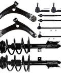 Front Struts Suspension Kit For Dodge Caliber 2009 2010 2011 2012 And Jeep Compass Patriot 2007 2017 Bolt In Front Shocks And Struts Assembly For A Smooth Ride And Solid Handling Heavy Duty Upgrade, black steel suspension parts