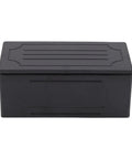 Top Tier Model Car Toolbox And Portable Luggage Storage Case For RC Hobbyists Black Hard Shell Organizer with closed lid.
