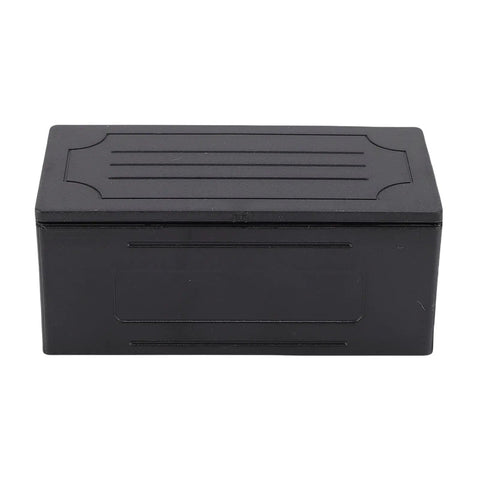 Top Tier Model Car Toolbox And Portable Luggage Storage Case For RC Hobbyists Black Hard Shell Organizer with closed lid.