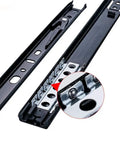 Heavy Duty 16 Inch Drawer Slides 1 Pair Full Extension Under Mount Ball Bearing With Quiet Smooth Action Double Row Steel Balls Hidden Slow Closing Piston Two Fold Setup Built To Last Steel Construction black steel drawer slides