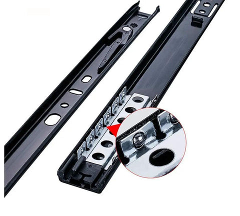 Heavy Duty 16 Inch Drawer Slides 1 Pair Full Extension Under Mount Ball Bearing With Quiet Smooth Action Double Row Steel Balls Hidden Slow Closing Piston Two Fold Setup Built To Last Steel Construction black steel drawer slides