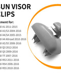 Two Pack Audi Inner Sun Visor Clips Upgrade Car Visor Holder Hook Keeps Your Sun Visor Firmly In Place, OE Style 8U0857562A Gray