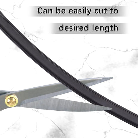 Scissors cutting 75 Inch Flexible Magnetic Shower Door Seal Strip For Framed And Semi Framed Glass Doors Replacement Magnetic Strip Easy Cut Black Roll Must Have For Swinging Shower Doors