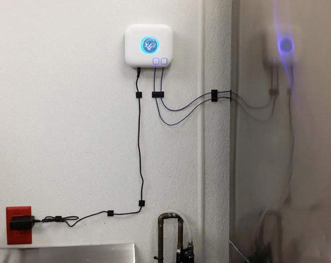 Electronic Water Conditioner EWC Max I Salt Free Hard Water Softener Alternative For Whole House Descaler installed on wall