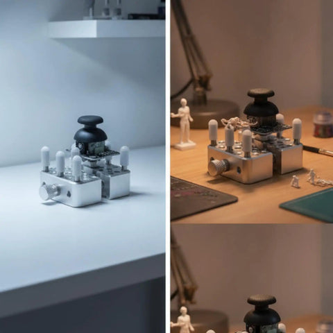 Mini Bench Vise With Aluminum Alloy Precision Clamp And Silicone Posts For Hobbyists And Makers Handy Grippy Hold For Soldering And Model Making Tools With Adjustable Jaw Central Opening And Multi Hole Mounting, mini vise on workbench