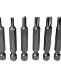 Top Shelf Heavy Duty Six Piece Type G Clutch Bits Set Featuring 1/4 Inch Hex Shank S2 Steel Magnetic Driver Bits in sizes 3/32 to 1/4 inch.
