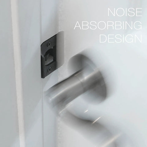 Enhanced Door Silencer Strike Plate With Adhesive Bump Stops For Instant Quiet And Total Slam Defense close-up view showing noise absorbing design.