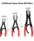 Three Piece Hose Pinch Off Pliers Set 8 10 12 Inch Auto Clamp Off Locking Pliers For Radiator Lines Fuel Lines Heater And Coolant Lines