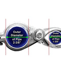 Durable Chain Link Gate Closer With Spring Loaded For 1.38 Inch Gate Frame And 2.38 Inch Post dimensions shown in diagram