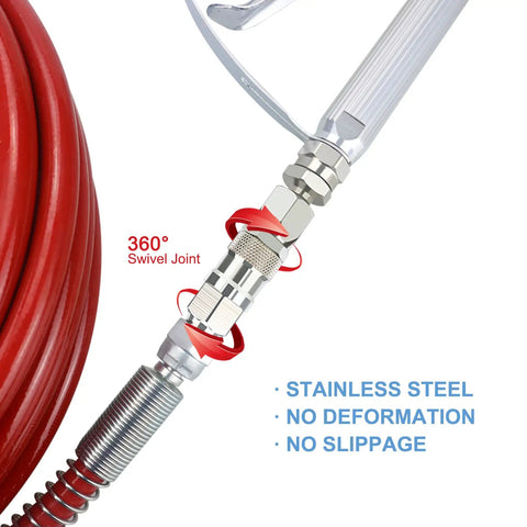 360 Degree Rotating Stainless Steel Swivel Joint For Airless Paint Sprayers And Hose High Pressure Spray Gun Connector Accessory One Quarter Inch Pro Grade Heavy Duty That Reduces Wrist Strain And Hose Kinking, 1/4 in stainless steel hose connector