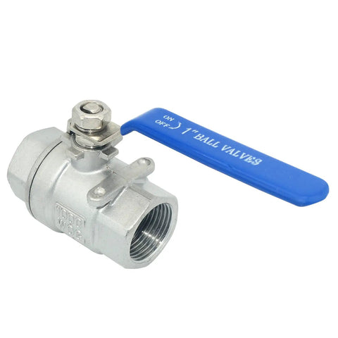 1 Inch NPT Female Stainless Steel 316 Full Port Ball Valve With Vinyl Handle For Reliable Flow Control, side view