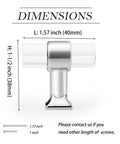 Five Pack Clear Acrylic Cabinet Handles With Single Hole Design Polished Chrome Zinc Alloy Drawer Pulls dimensions image