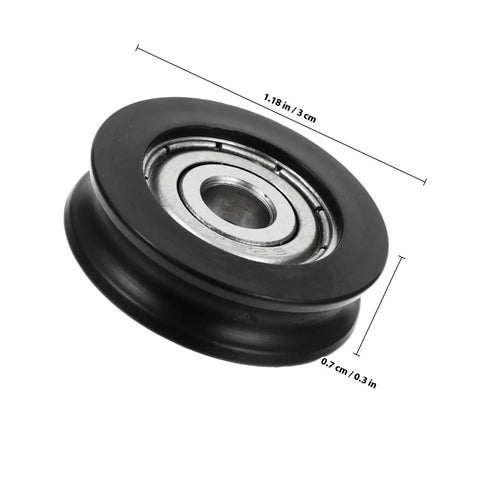 U Groove Track Guide Bearing Kit, 6x27x8 Nylon U Type Wheel With Internal Grease, Deep Groove Ball Bearing for Cabinet, Window, Mechanical Equipment, Smooth, Quiet Operation, Durable Nylon Coated Pulleys.