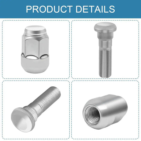 Chrome Wheel Lug Stud Nut Set M12x1.50 For Hondas Like Odyssey, Accord, Civic, CRV, HRV, Pilot, Clarity And S2000 details