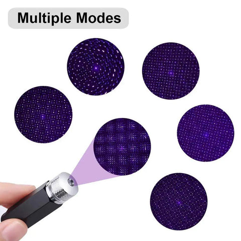 Projector Night Light With Adjustable USB Power, Violet Blue Interior Car Lights, Romantic Auto Roof Ceiling Lamp For Bedroom, Car Or Party Decor, Easy Plug And Play Mood Setter And Atmosphere Creator